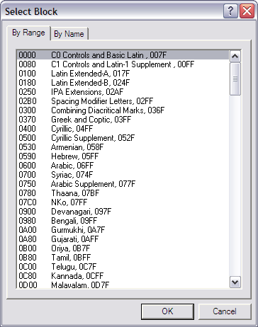 Blocks by Range